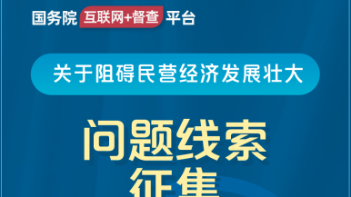 国模操屄视频免费看国务院“互联网+督查”平台公开征集阻碍民营经济发展壮大问题线索